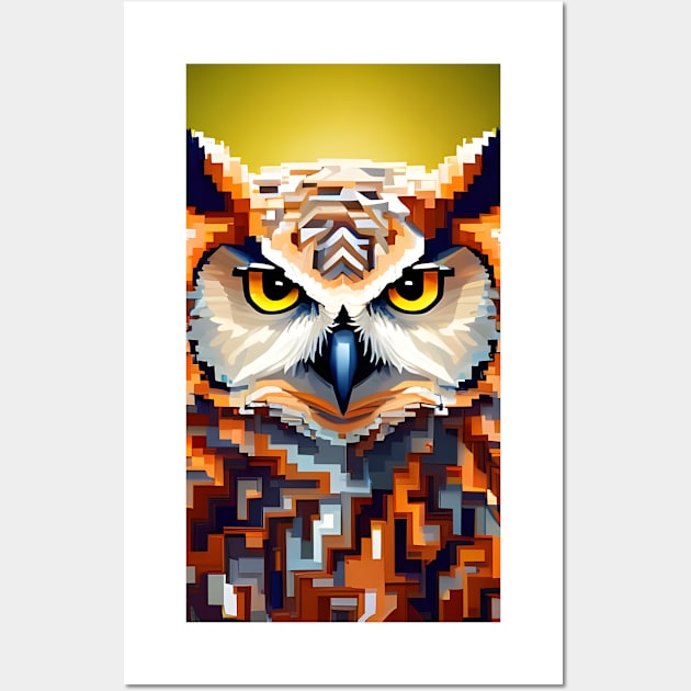 Pixel Owl Wall Art by SmartPufferFish